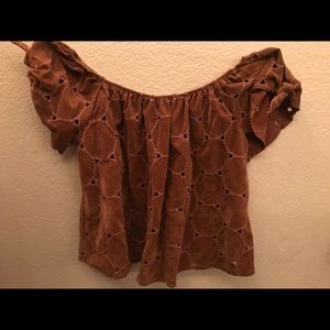 Off the shoulder stitched top